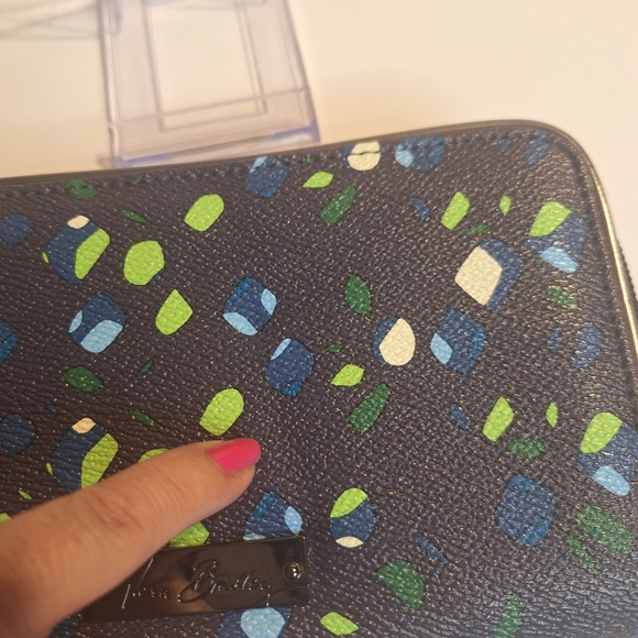 Vera Bradley Black Wallet with Blue and Green Accents - Picture 5 of 7